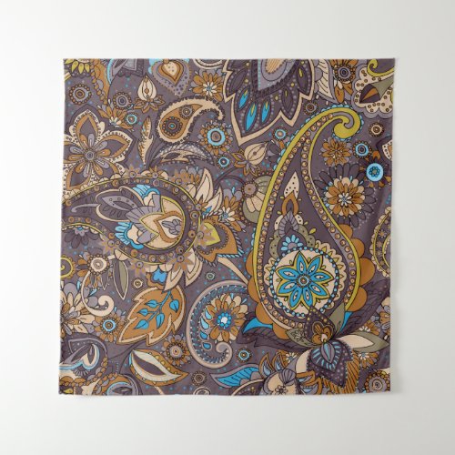 Asian Traditional Paisley Seamless Pattern Tapestry