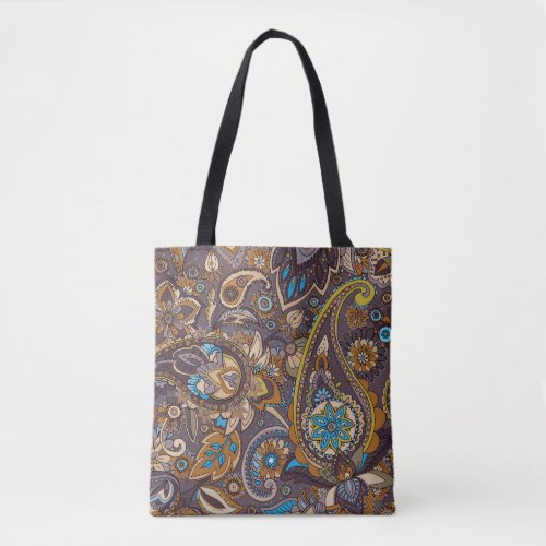Asian Traditional Paisley Seamless Pattern Tote Bag