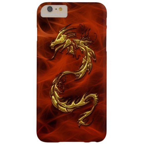 Asian Tribal Gold Dragon  Fire Fractals Barely There iPhone 6 Plus Case