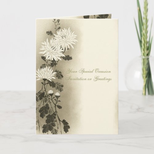 Asian Vintage Creamy Sepia Flora All_Occasion Thank You Card