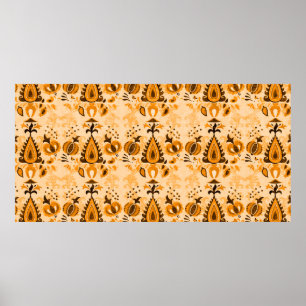 Asian vintage wallpaper seamless ornament flowers poster