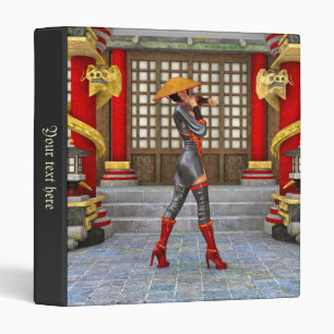 Asian Warrior Maiden Fantasy Samurai Artwork 3 Ring Binder