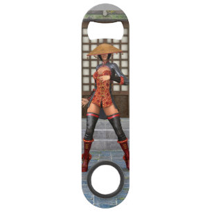 Asian Warrior Maiden Fantasy Samurai Artwork Speed Bottle Opener