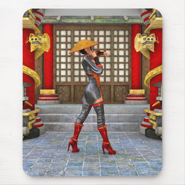 Asian Warrior Maiden Mouse Pad (Front)