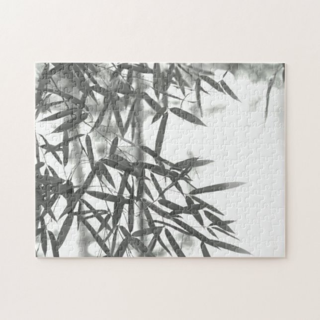 Asian wash painting style (sumi-e) style bamboo jigsaw puzzle (Horizontal)