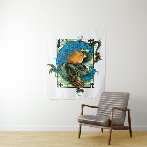 Asian Water Dragon Tapestry