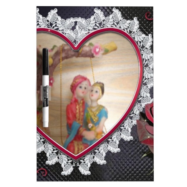 Asian Wedding Couple on Heart Swing Art Print/ Dry-Erase Board (Front)