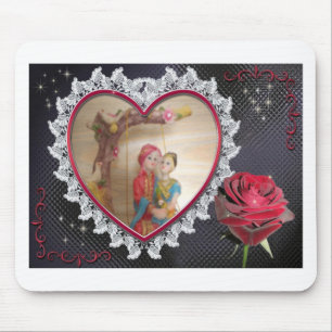 Asian Wedding Couple on Heart Swing Art Print/ Mouse Pad