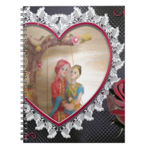 Asian Wedding Couple on Heart Swing Art Print/ Notebook
