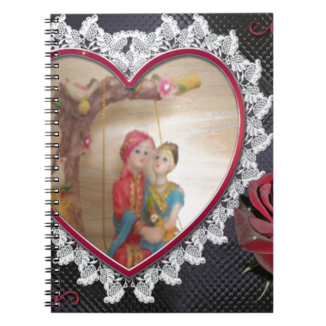 Asian Wedding Couple on Heart Swing Art Print/ Notebook (Front)