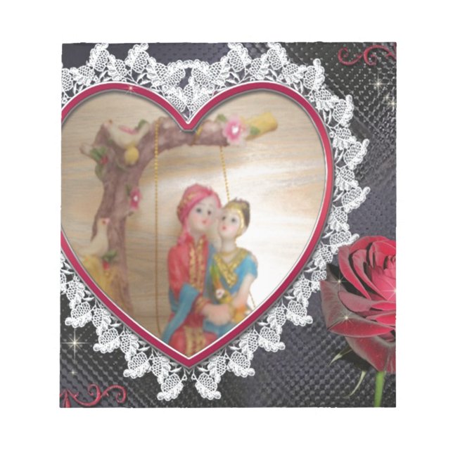 Asian Wedding Couple on Heart Swing Art Print/ Notepad (Front)