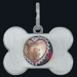 Asian Wedding Couple on Heart Swing Art Print/ Pet ID Tag<br><div class="desc">South Asian Wedding Couple on Heart Swing Art Print/Graphic Celebrate love and tradition with our South Asian Wedding Couple on Heart Swing Art Print. This enchanting design features a just-married couple seated on a swing inside a heart, beautifully framed by a delicate white lace border. The striking black background highlights...</div>