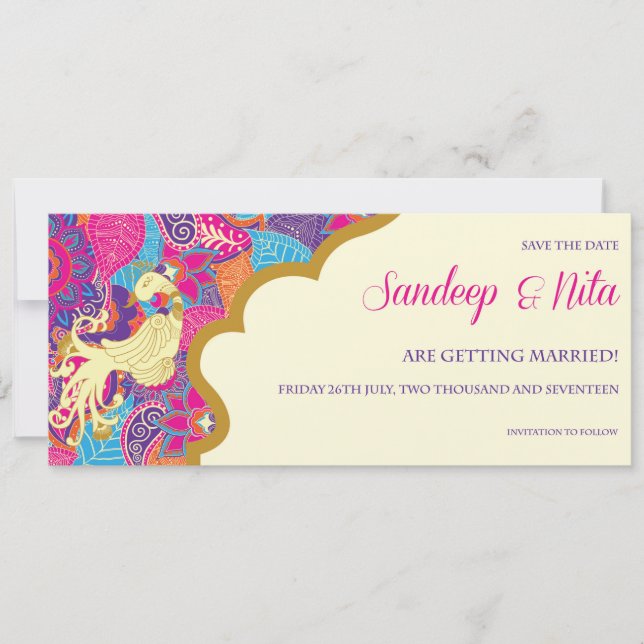 Asian - Wedding - Henna - Save The Date (Front)