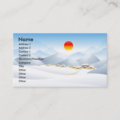 Asian Winter Sun Business Cards
