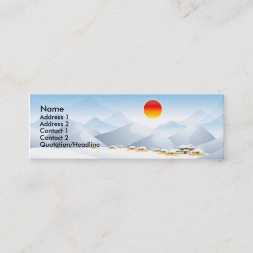 Asian Winter Sun Profile Card Business Card Template