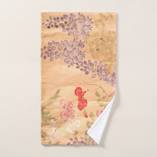 Asian Wisteria Roses Flowers Bath Towel Set Zazzle