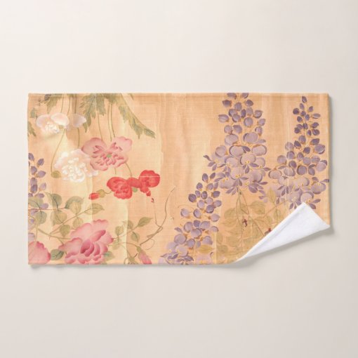 Asian Wisteria Roses Flowers Bath Towel Set Zazzle