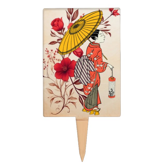 Asian Woman Cake Topper (Front)