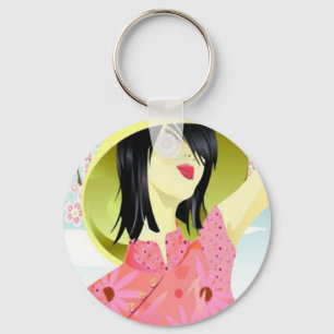Asian Woman Chain Keychain