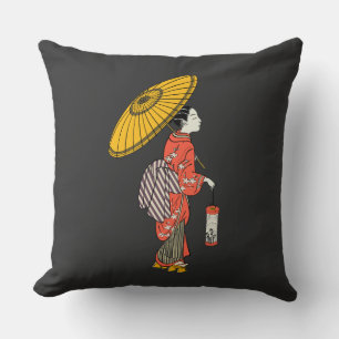 Asian Woman Throw Pillow