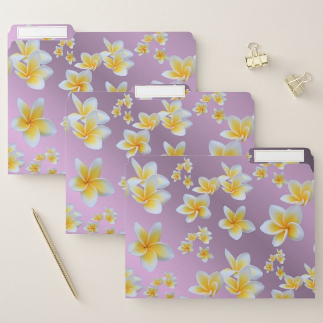 asian, yellow, white, bloom, bright, gold, floral file folder (Set)