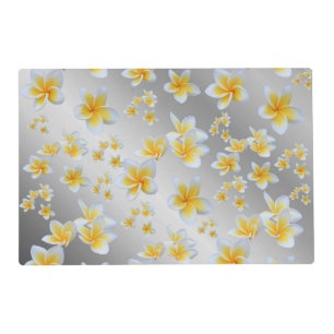 asian, yellow, white, bloom, bright, gold, floral placemat