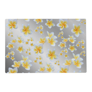 asian, yellow, white, bloom, bright, gold, floral placemat
