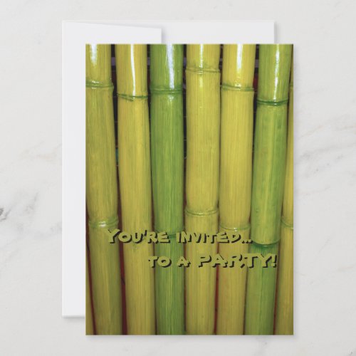 Asian Zen Green Bamboo Stalks Botanical Invitation