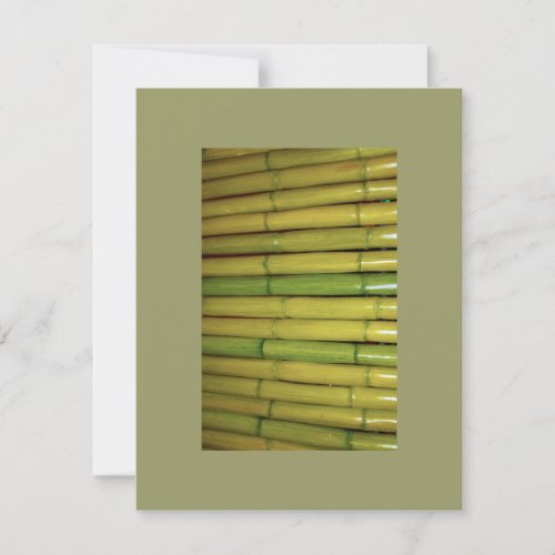 Asian Zen Green Bamboo Stalks Botanical Photo Invitation