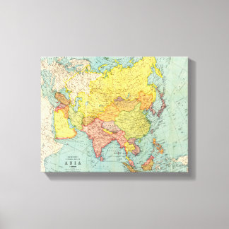 AsiaPanoramic MapAsia 10 Canvas Print