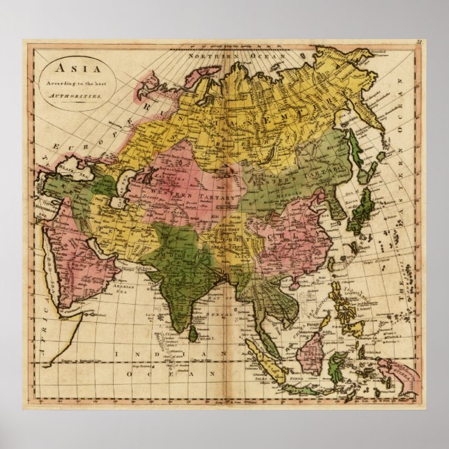 AsiaPanoramic MapAsia 10 Poster (Front)