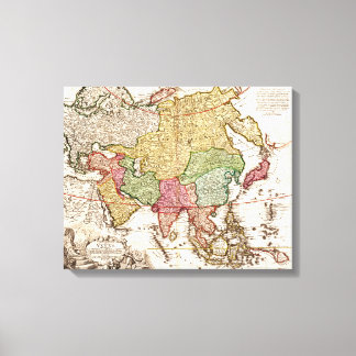 AsiaPanoramic MapAsia 11 Canvas Print