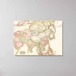 AsiaPanoramic MapAsia 2 Canvas Print
