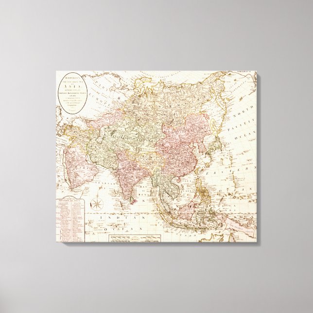 AsiaPanoramic MapAsia 3 Canvas Print (Front)