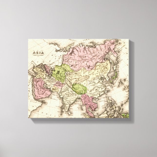 AsiaPanoramic MapAsia 5 Canvas Print (Front)