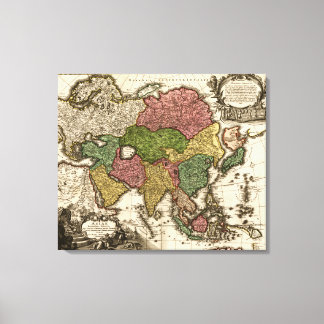AsiaPanoramic MapAsia 6 Canvas Print