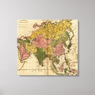 AsiaPanoramic MapAsia 7 Canvas Print
