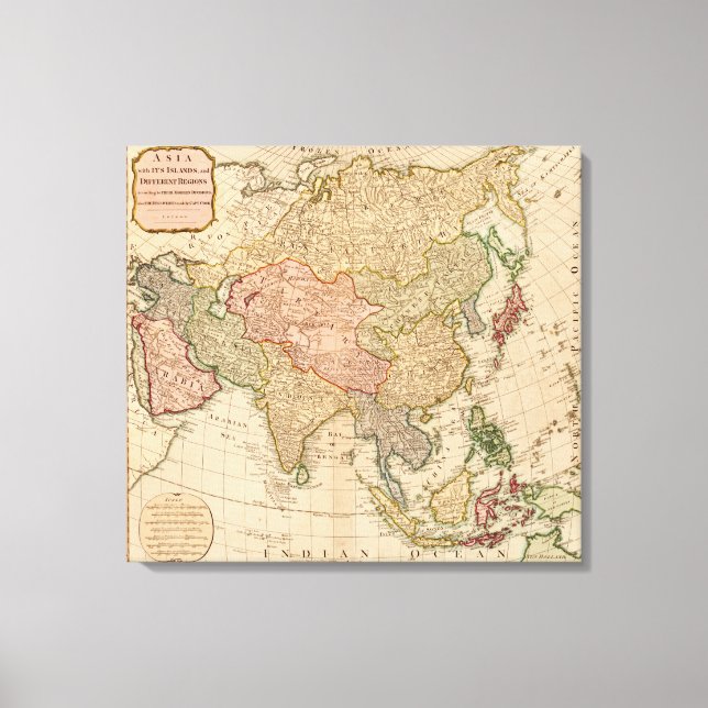 AsiaPanoramic MapAsia 8 Canvas Print (Front)