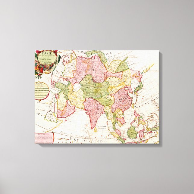 AsiaPanoramic MapAsia Canvas Print (Front)