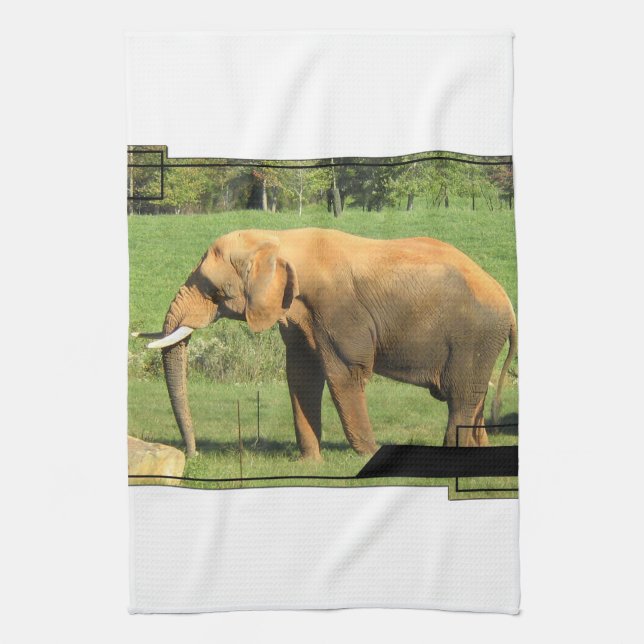 Asiatic Elephants Kitchen Towel (Vertical)