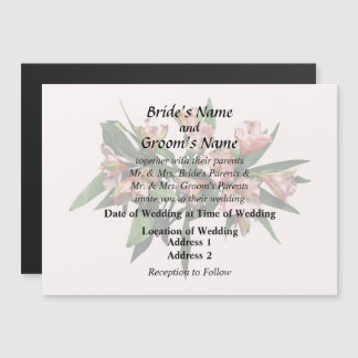 Asiatic Lilies and Leaves Magnetic Invitation
