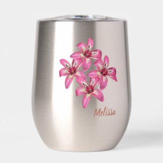 Asiatic Lilies Thermal Stemless Wine Tumbler