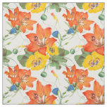Asiatic lilies tulips morning glories pattern fabric