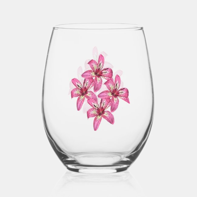 Asiatic Lilies Wine Glass