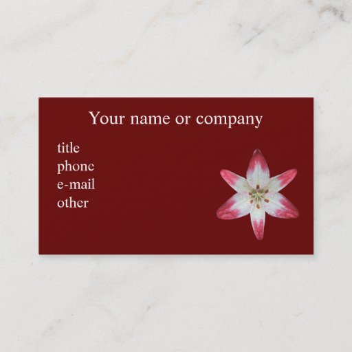 Customizable Asiatic Lily ~ biz card Business Cards