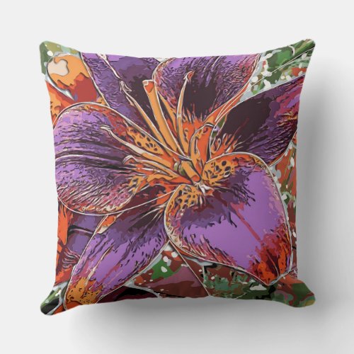 Asiatic Lily Forever Susan Bulb Throw Pillow