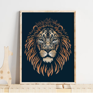 Asiatic Lion Wildlife Print Lion Print