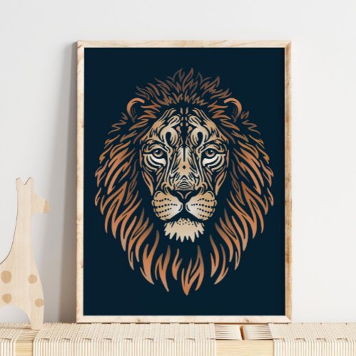 Asiatic Lion Wildlife Print  Lion Print