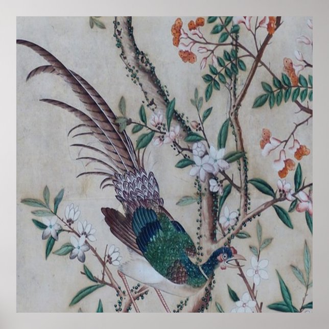 Asiatisches Tapeten Muster Poster (Front)