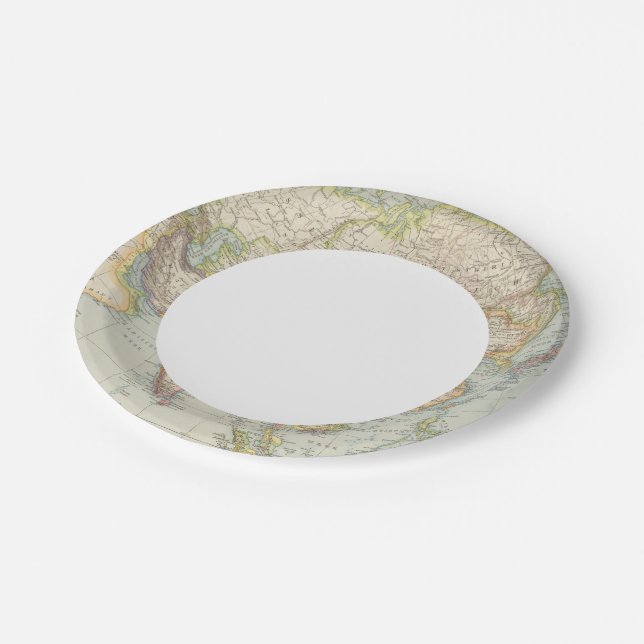 Asien - Map of Asia Paper Plates (Angled)
